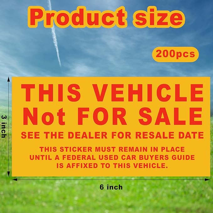 500 Pcs Car Dealership Supplies This Vehicle Not - Image 2