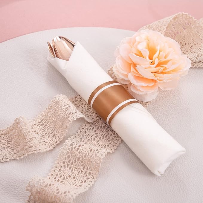NOCCUR 350PCS Rose Gold Plastic Plates - Image 4