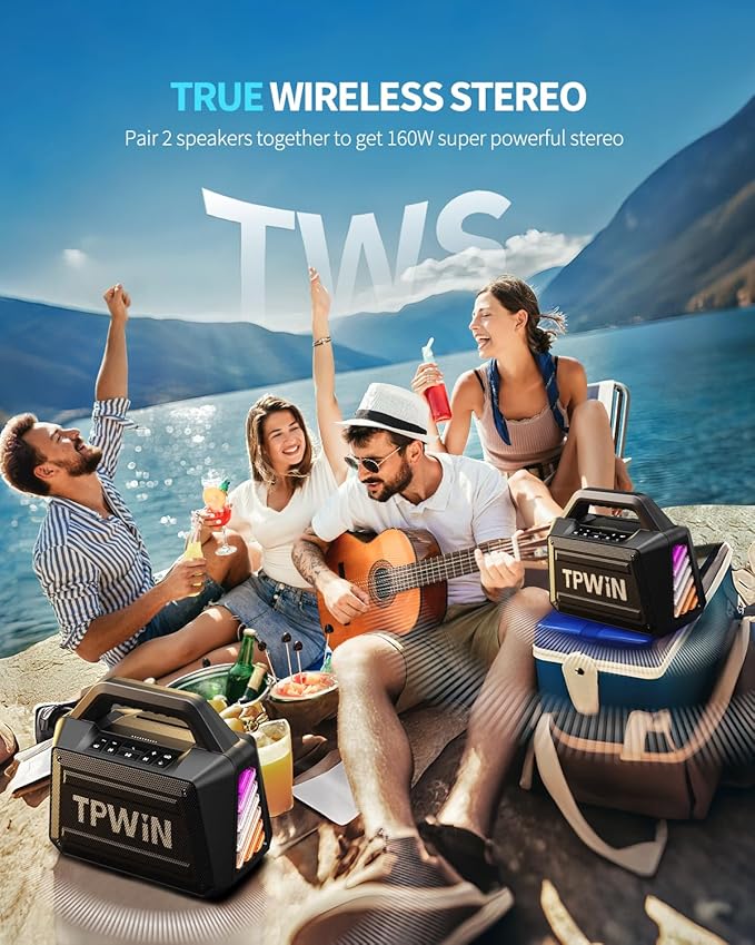 Bluetooth Speaker - 80W Loud Rugged Outdoor Speakers - Image 7