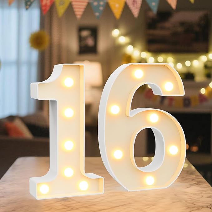 LED Marquee Light Up Numbers Sign by NANXU