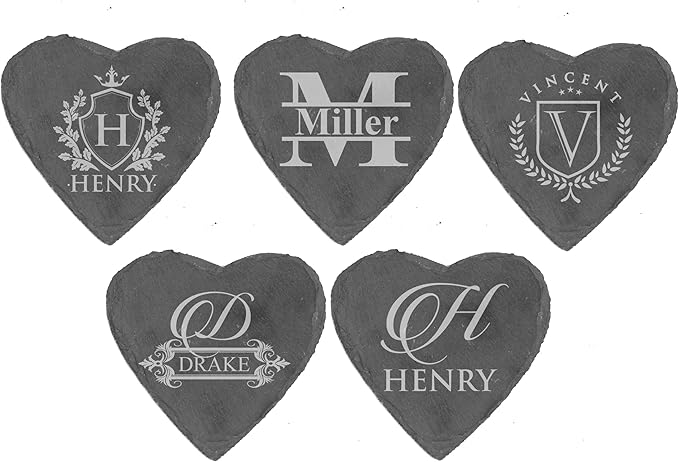 My Personal Memories Custom Engraved Slate Stone Drink Coasters Set of 4 - Image 3