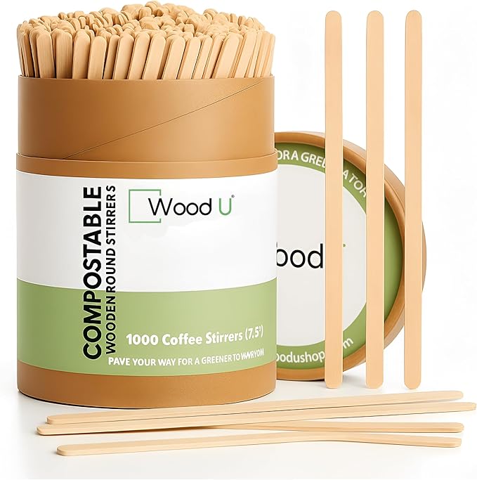 Wooden Coffee Stirrers 7.5" 1000 pcs by WoodU