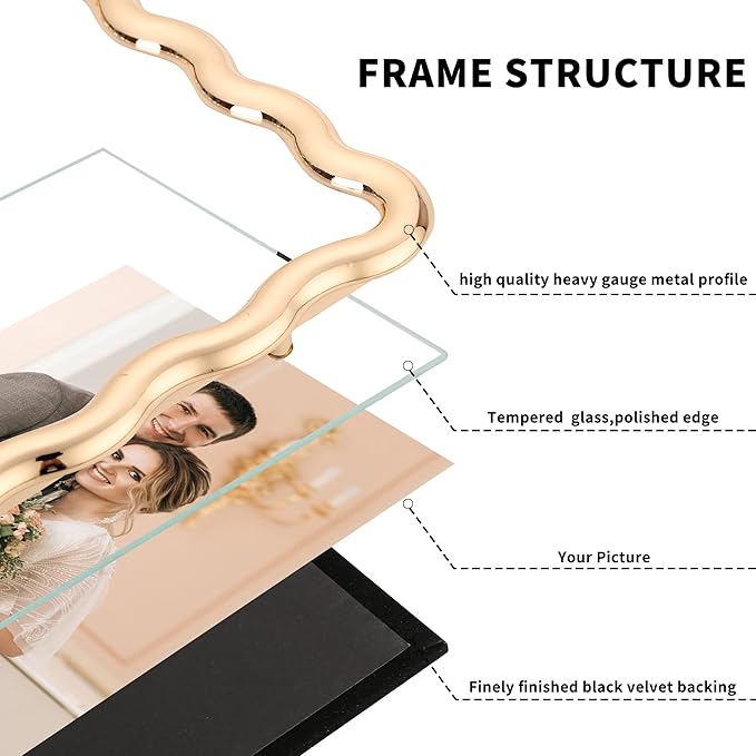 8 x 10'' Heavy-Duty Zinc Alloy Gold Photo Frames - Image 6