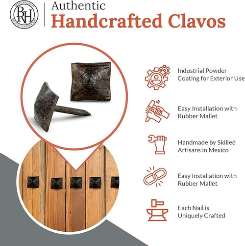 10 Pack 0.75" Square Head Iron Clavos Decorative Nails – Sealed Unfinished – - Image 2