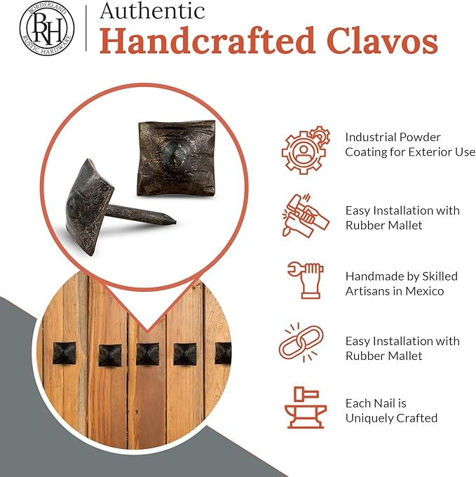 100 Pack 0.75" Square Head Iron Clavos Decorative Nails – Sealed Unfinished – - Image 2