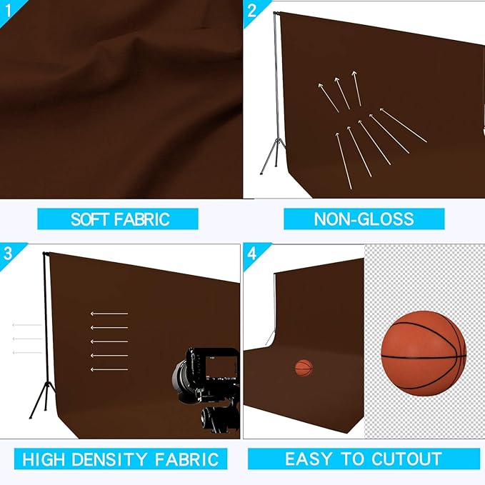 ISSUNTEX 5X7 ft/1.5X2.1 Meters Brown Background Photo Backdrop, Photo Studio - Image 3