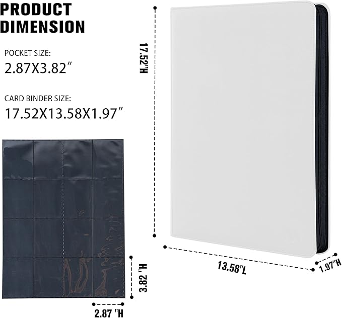 Premium 1000+ Pockets Card Binder, 16 Pockets Card Binder Ringless Side Loading - Image 6