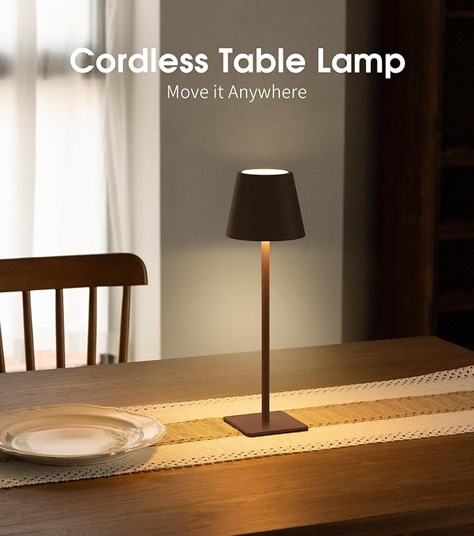 UME 3 Pack Cordless Table Lamp, Battery Operated Lamp - Image 2