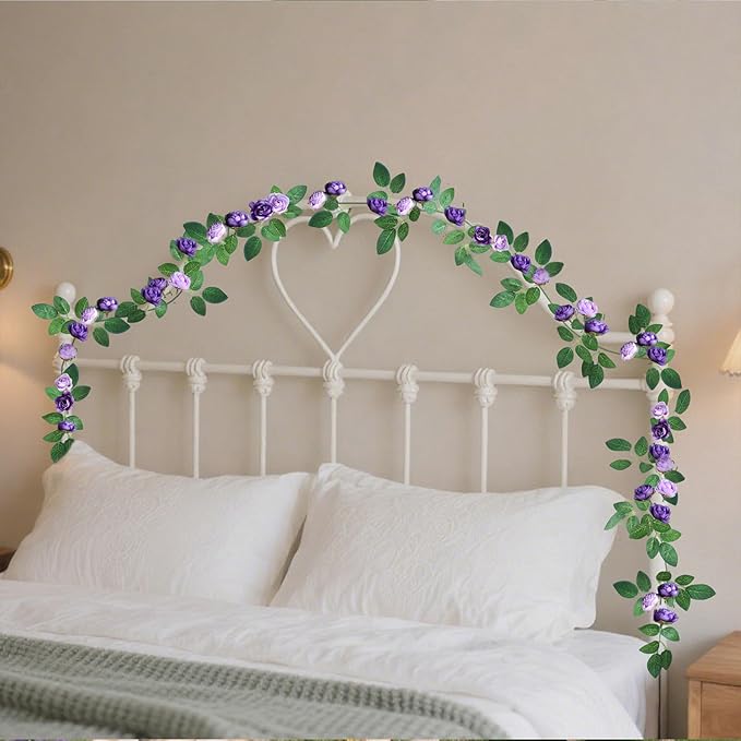 4 Packs Artificial Rose Garland: 31.48Ft Each Fake Flower Vine - Image 6