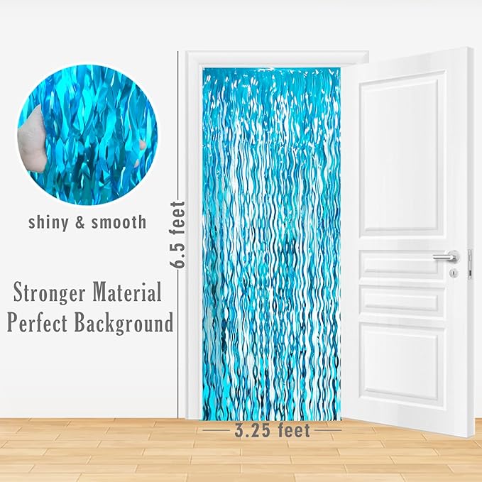 GOER 6.4 ft x 6.5 ft Metallic Tinsel Foil Fringe Curtains, Graduation - Image 6