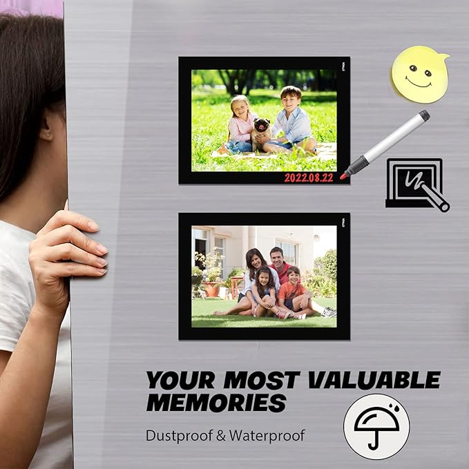Magnetic Picture Frames with Black Border, Magnet Photo Frame Pockets/Postcard - Image 3