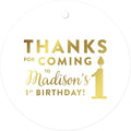 Andaz Press Personalized Round Circle Birthday Gift Tags, Metallic Gold Ink by AndazPress