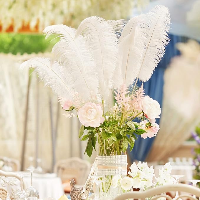 Hanaive 150 Pcs Ostrich Feathers Set Bulk Plumes 12-14 Inch 70 Pcs Large - Image 6
