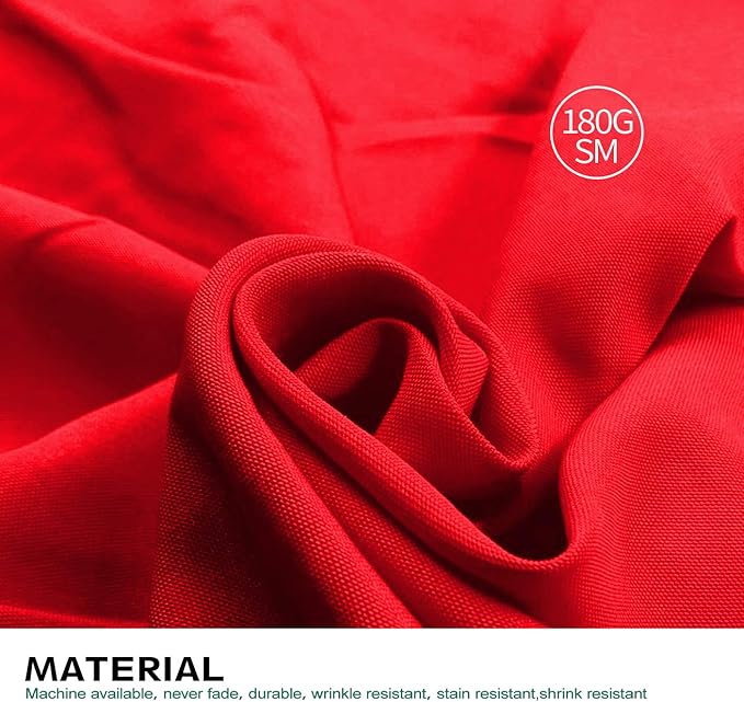 Surmente Red Tablecloth 90 x 132-inch Rectangular Polyester Table Cloth - Image 3