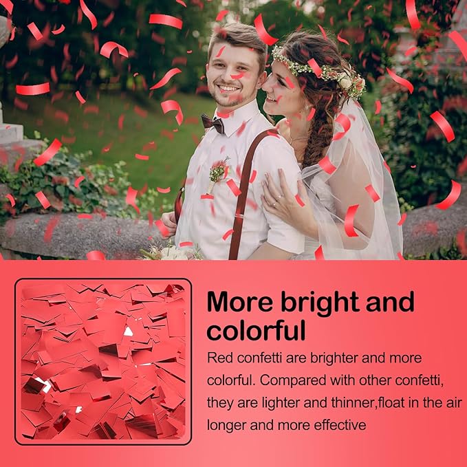 6 Pack Red Confetti Cannon, Party Poppers, 12 Inch Confetti Poppers Shooters - Image 5