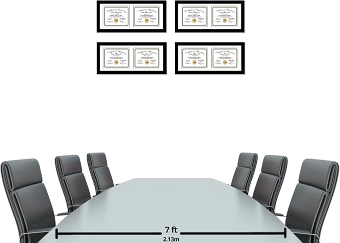 Creative Picture Frames 8X18Bk-W Black Horizontal Double Diploma Frame - Image 3