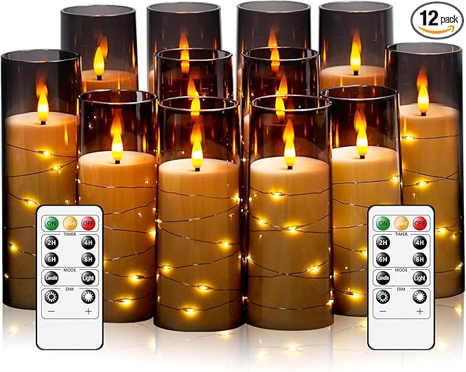 Flameless Candles with Embedded Star String by sasigeiaa