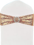 Chair Sashes Sequin Stretch Chair Bands Spandex Polyester Bows by LIZIMI