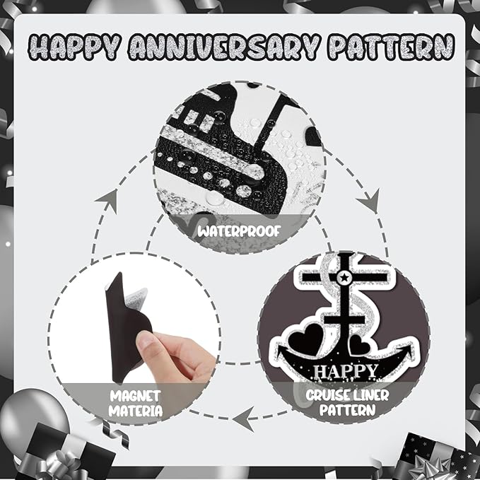 25th Anniversary Cruise Door Magnets Decorations - Image 6