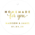 Andaz Press Personalized Round Circle Wedding Gift Tags, Metallic Gold Ink by AndazPress
