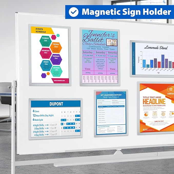 5Packs Magnetic Sign Holder 8.5 x 11, Self Adhesive Display Picture Frame - Image 8