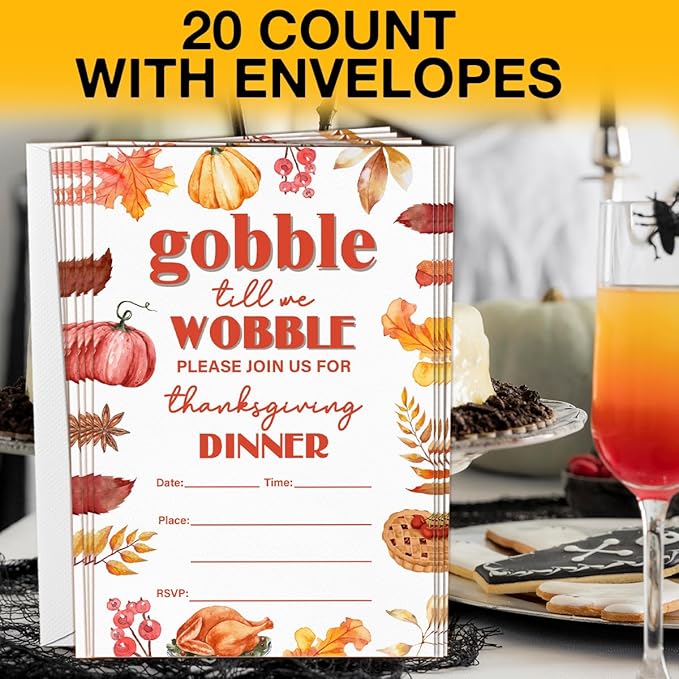 Thanksgiving Party Invitations Fall Pumpkins Turkey Friendsgiving Thanksgiving - Image 4