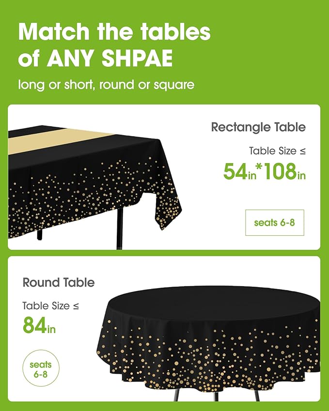 Pureegg Plastic Table Cloth Disposable 10 Pack, 54 x 108 Inch, Table Runner - Image 2