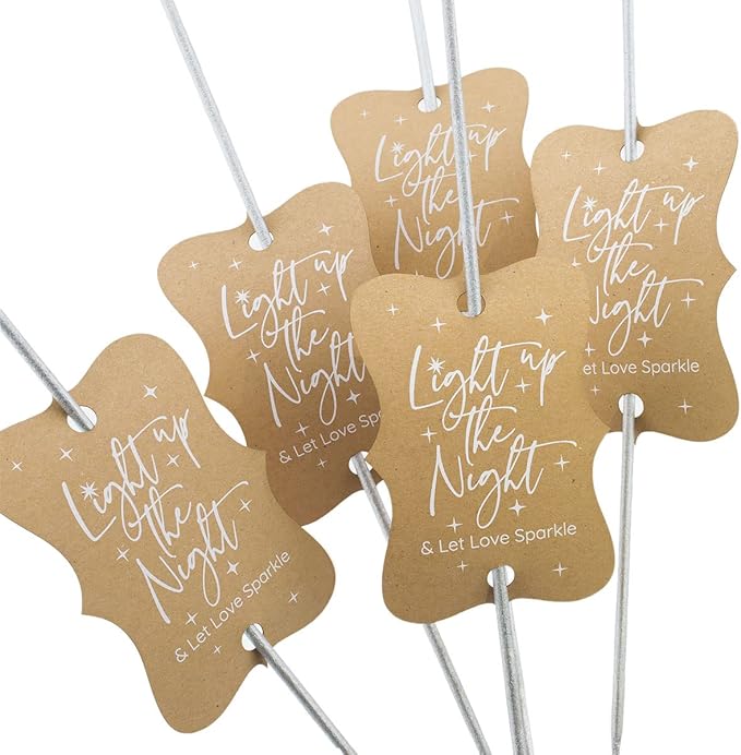 Summer-Ray 50pcs Light up The Night & Let Love Sparkle Wedding Sparkler Tags - Image 2