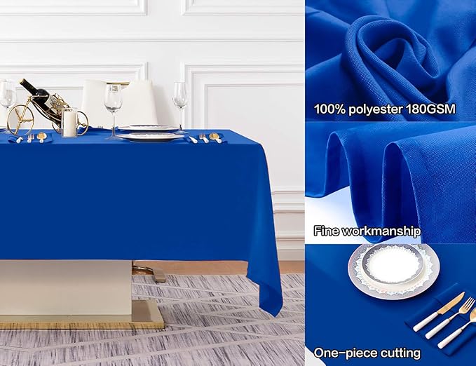 Surmente Blue Tablecloth 60 x 102-inch Rectangular Polyester Table Cloth - Image 2