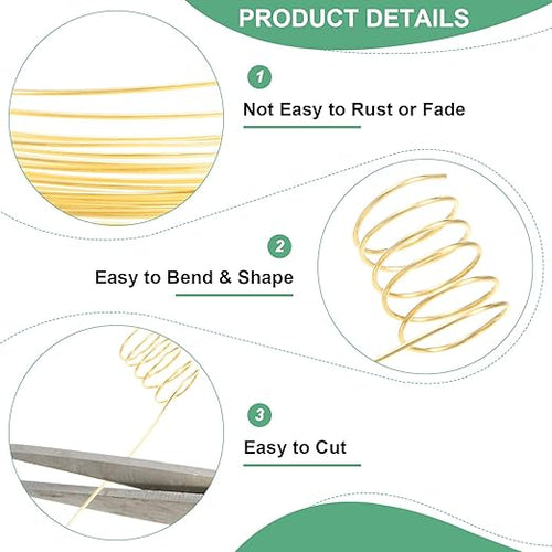 0.6 mm/22 Gauge Copper Wire for Jewelry Making, 13.1FT Copper Beading Craft - Image 2