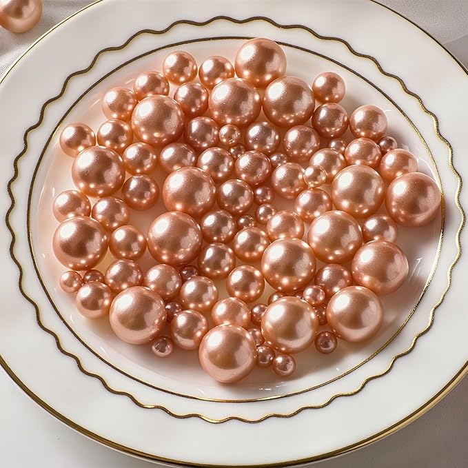 200 Pcs Vase Filler Beads Rosegold Pearl Beads by PNJHDZ