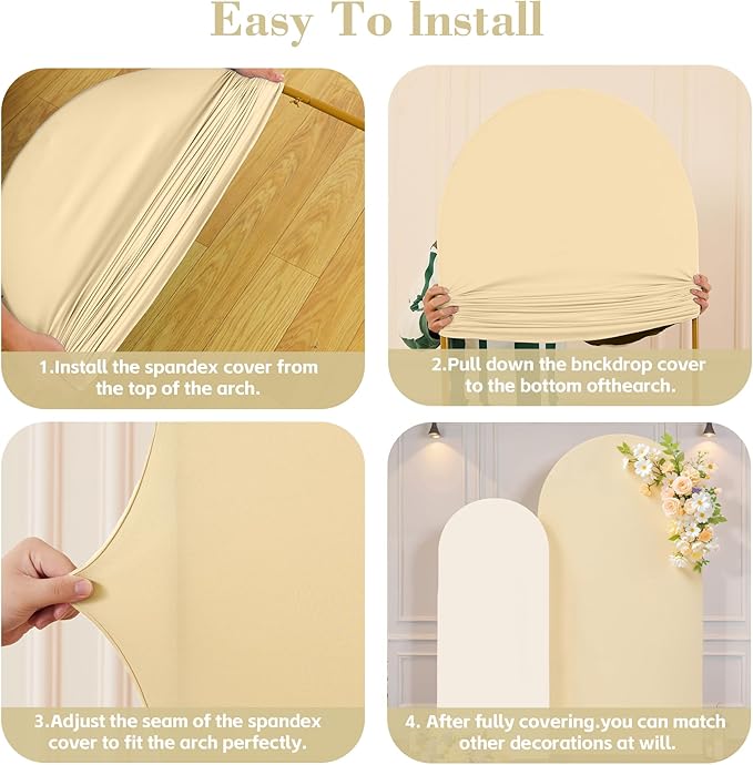 7.2FT 6FT Arch Backdrop Cover for Wedding, Birthday Party Decor, Chiara - Image 5