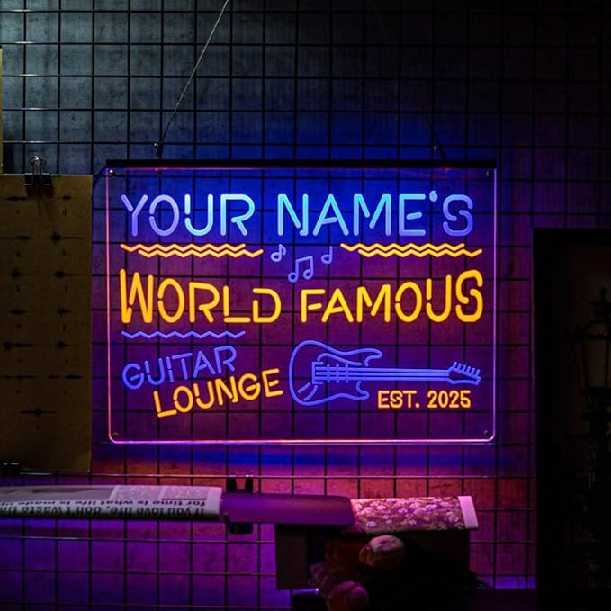 Personalized Guitar Bar Signs by LULMicaLedSign