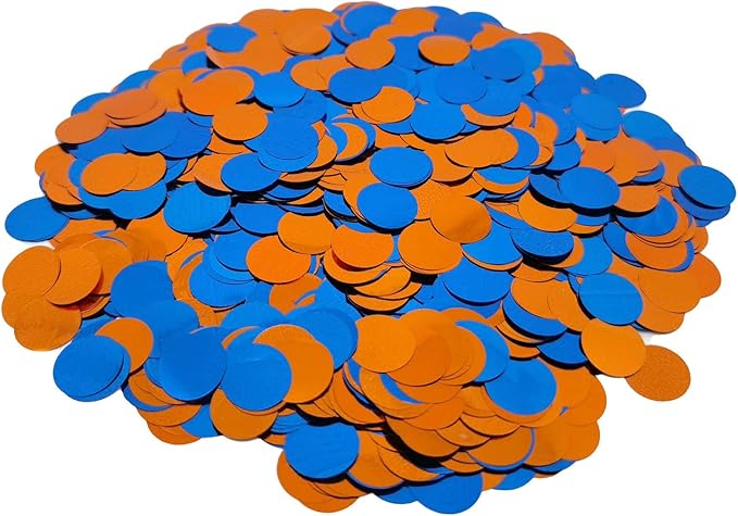 Blue and Orange Foil Confetti, Round Dots Foil Glitter Table Confetti, Sparkling by CC+Wonderland