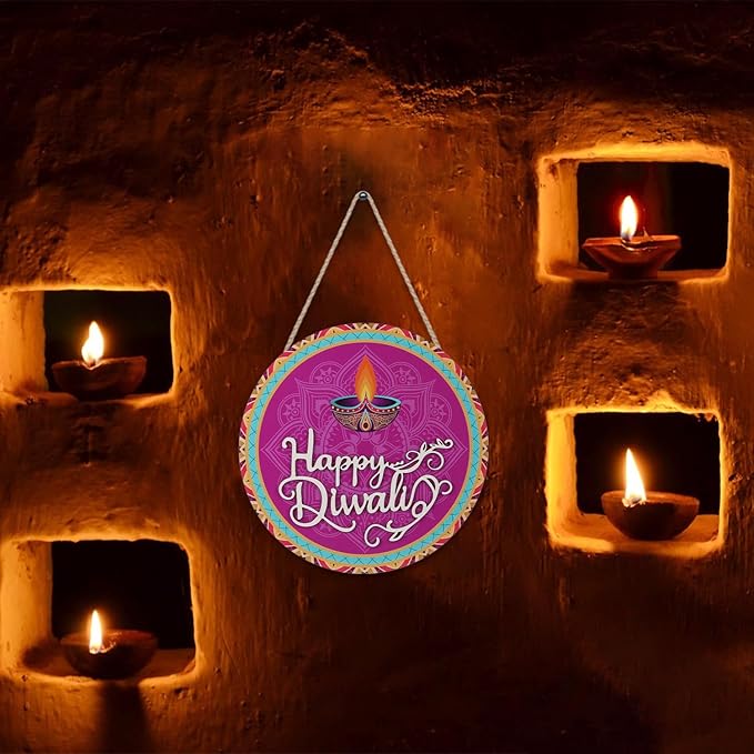 CHDITB Happy Diwali Decoration 3D Front Door Sign, Indian Festival of Lights - Image 5