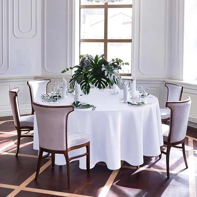 Biscaynebay Textured Fabric Round Tablecloths 90", Wedding and Parties etc. - Image 2