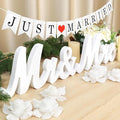 White Wooden Mr and Mrs Signs for Wedding Table, Wooden Wedding Table Signs for by BINSUNS