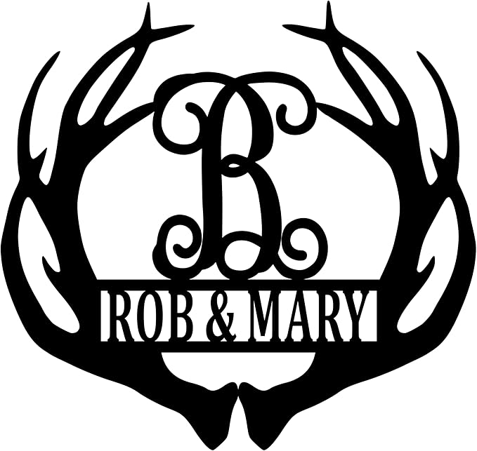 PK Décor Deer Antler Decor Family Last Name ACM Metal Sign by PKDecor