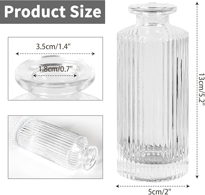 Glass Bud Vases Set of 20, Living Bud Vases, Small Bud Vase in Bulk, Mini - Image 4