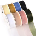 Ribbli 8 Rolls Organza Ribbon 1 Inches Total 80 Yard White Ivory Champagne Gold by Ribbli