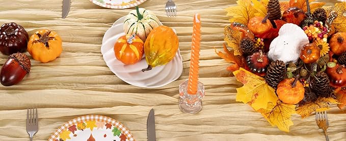 Champagne Gold Cheesecloth Table Runner 4 Pack Fall Table Runners Boho Gauze - Image 5