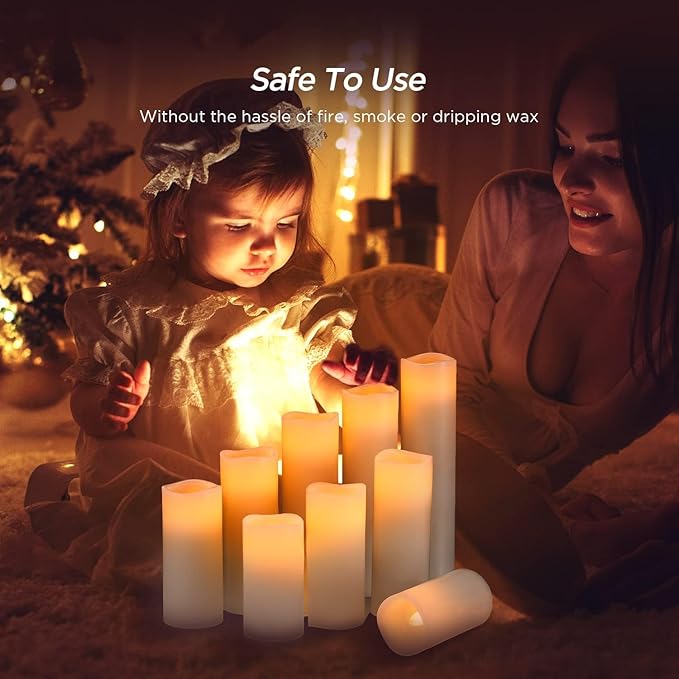 Hausware Flameless Candles Battery Operated Candles H 4" 5" 6" 7" 8" 9" Real - Image 5