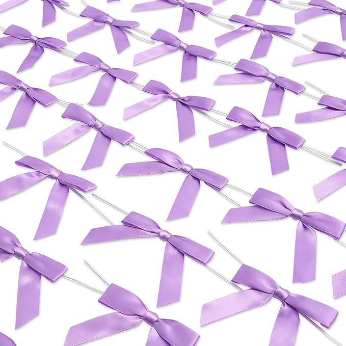 Bright Creations 100 Pack Purple Twist Tie Bows - Image 8