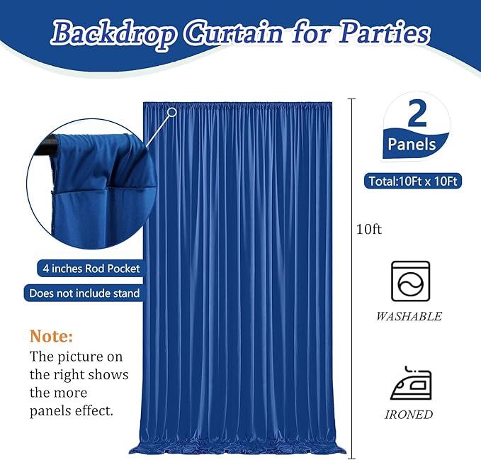 10 x 10 Feet Blue A Backdrop Curtain - Image 2