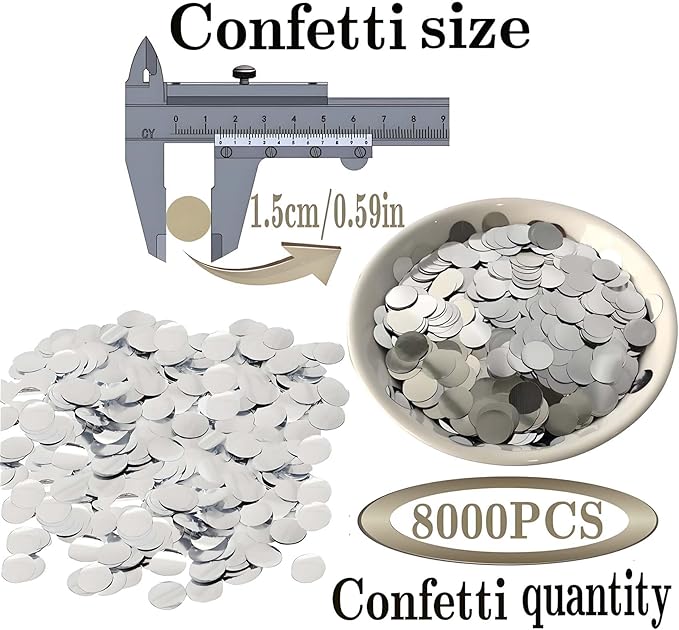 Silver Round Foil Confetti Beautiful Metallic Table Confetti Glitter - Image 2