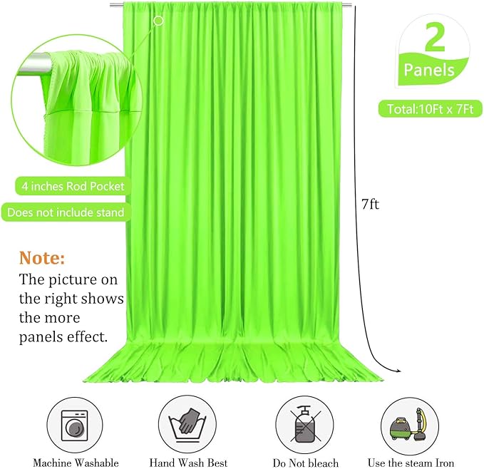 10 x 7 Feet Light Green A Backdrop Curtain - Image 2