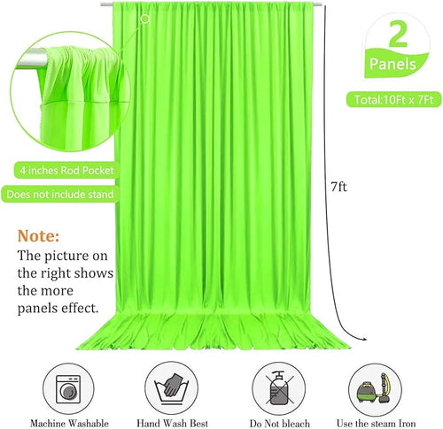 10 x 7 Feet Light Green A Backdrop Curtain - Image 2