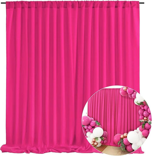 10 x 10 Feet Fuchsia Backdrop Curtain by ZEBMOON