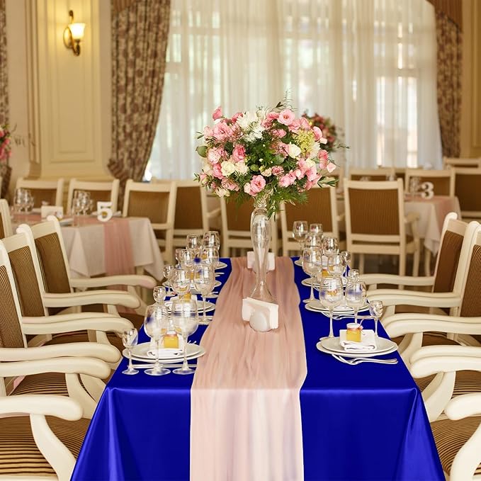 TURSTIN 4 Packs Satin Tablecloth 102 x 58 Inch Overlay Satin Table Cover - Image 7