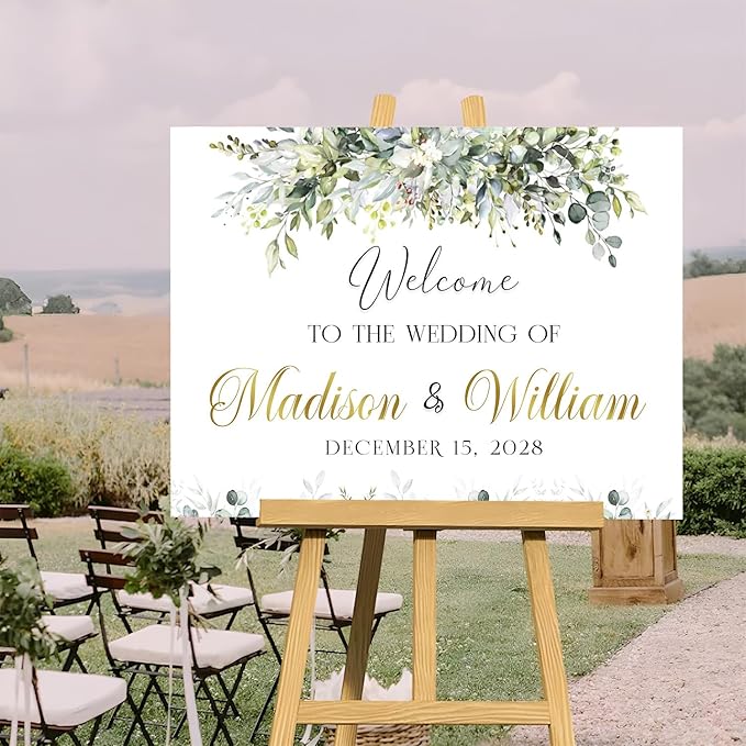 Personalized Wedding Welcome Sign, Easel Stand - Image 4